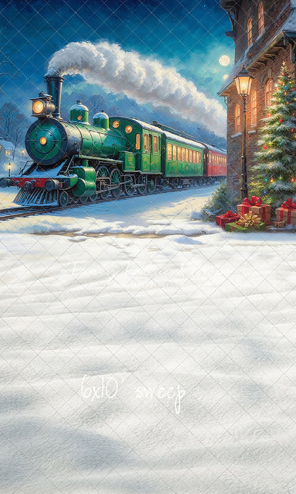 Festive Locomotive - Train on Left Option - With Sweep Option