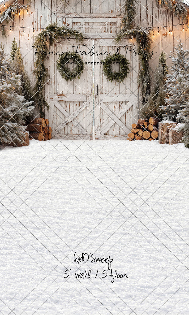 Frosted Evergreen Barn - with Sweep Option