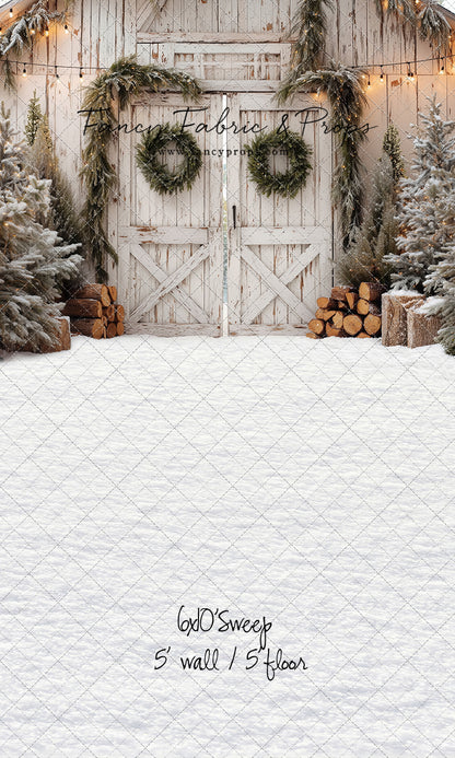 Frosted Evergreen Barn - with Sweep Option