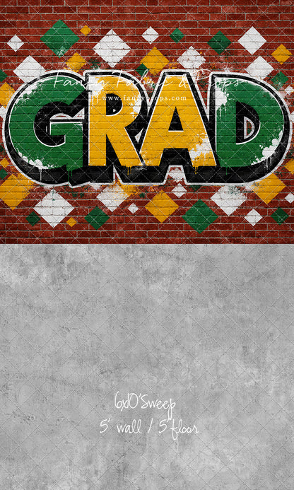Gold & Green Grad - With Sweep Option