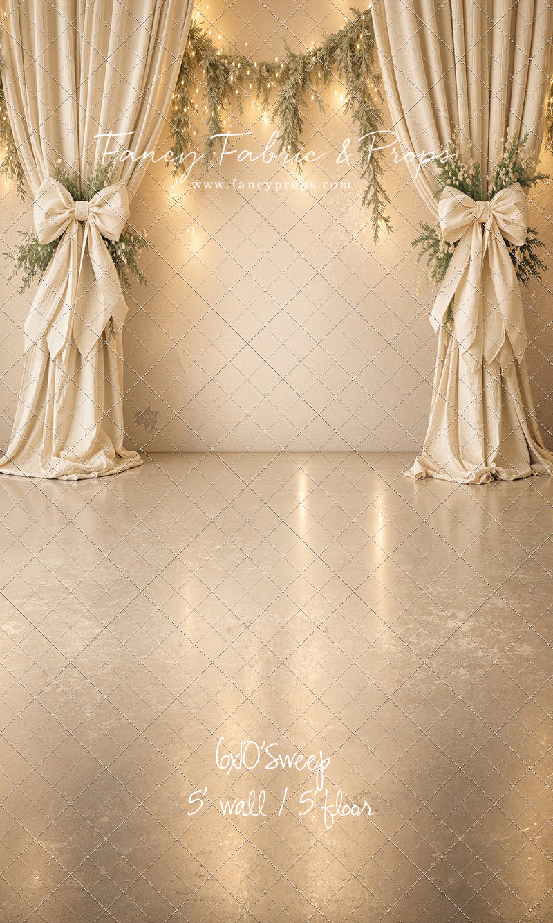 Ivory Christmas Curtain Call - With Sweep Option