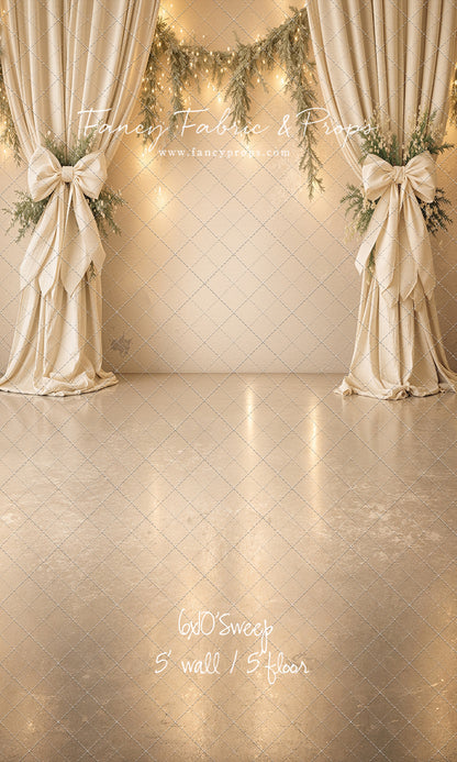 Ivory Christmas Curtain Call - With Sweep Option