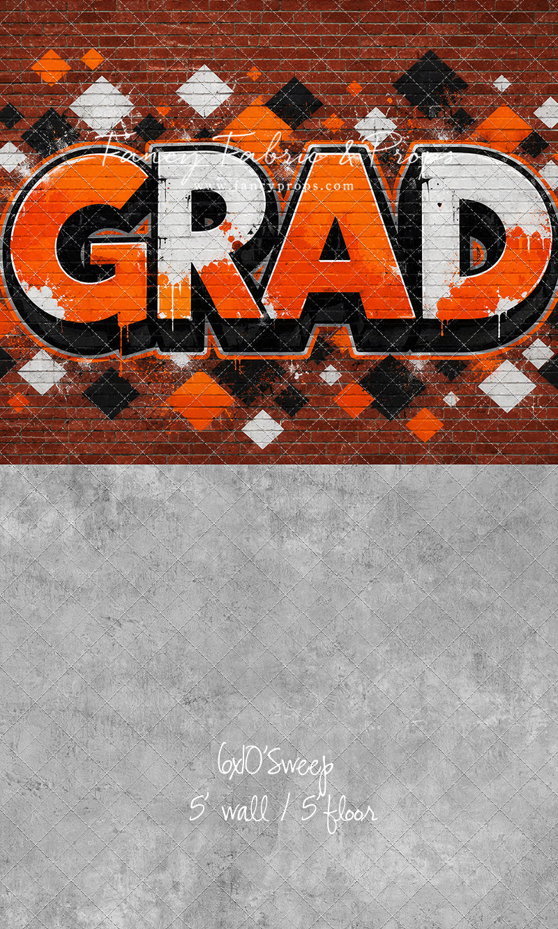 Orange & Black Grad - With Sweep Option