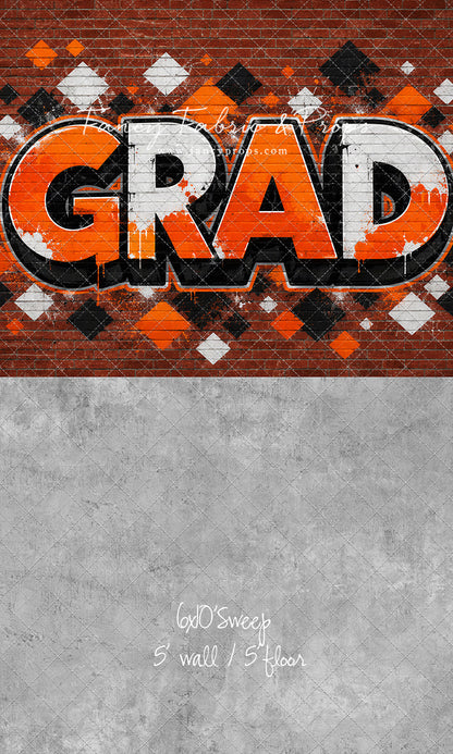 Orange & Black Grad - With Sweep Option