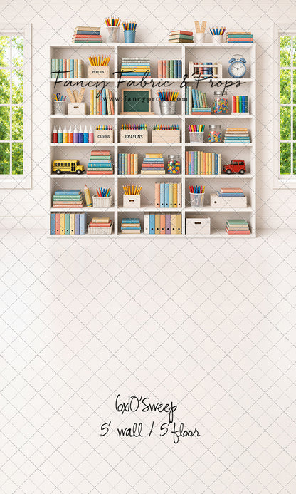 Pastel Classroom Bookshelf - With Sweep Option