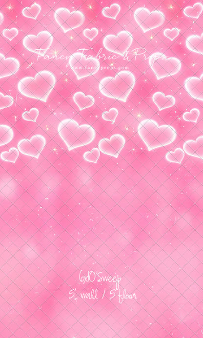 Pink Puffy Hearts - With Sweep Option