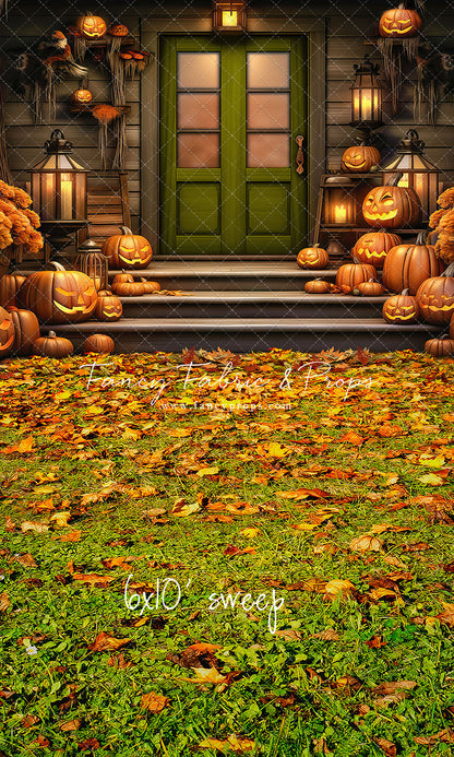 Pumpkin Porch - Green Door - With Sweep Option