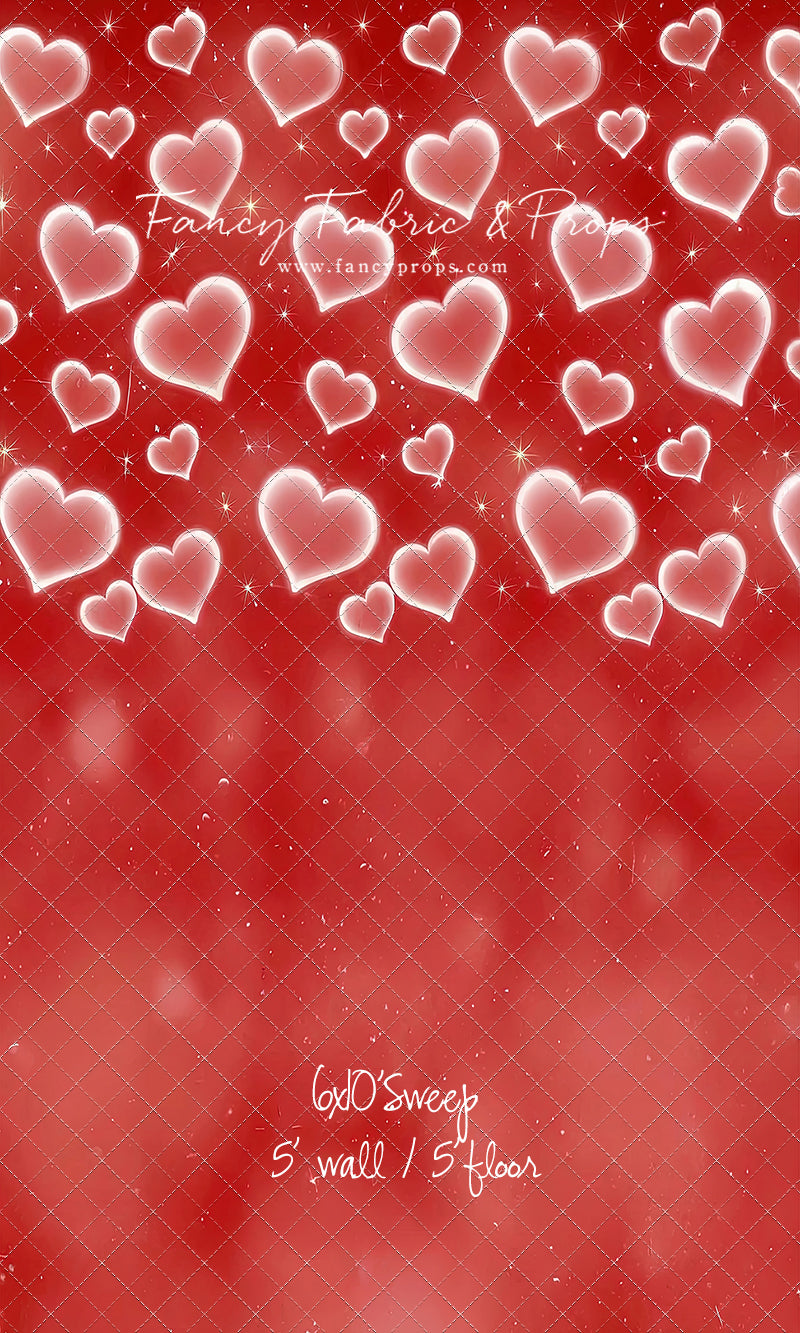Red Puffy Hearts - With Sweep Option