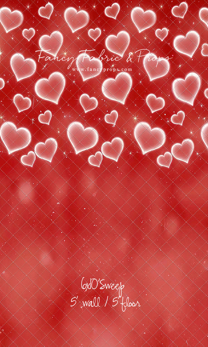 Red Puffy Hearts - With Sweep Option