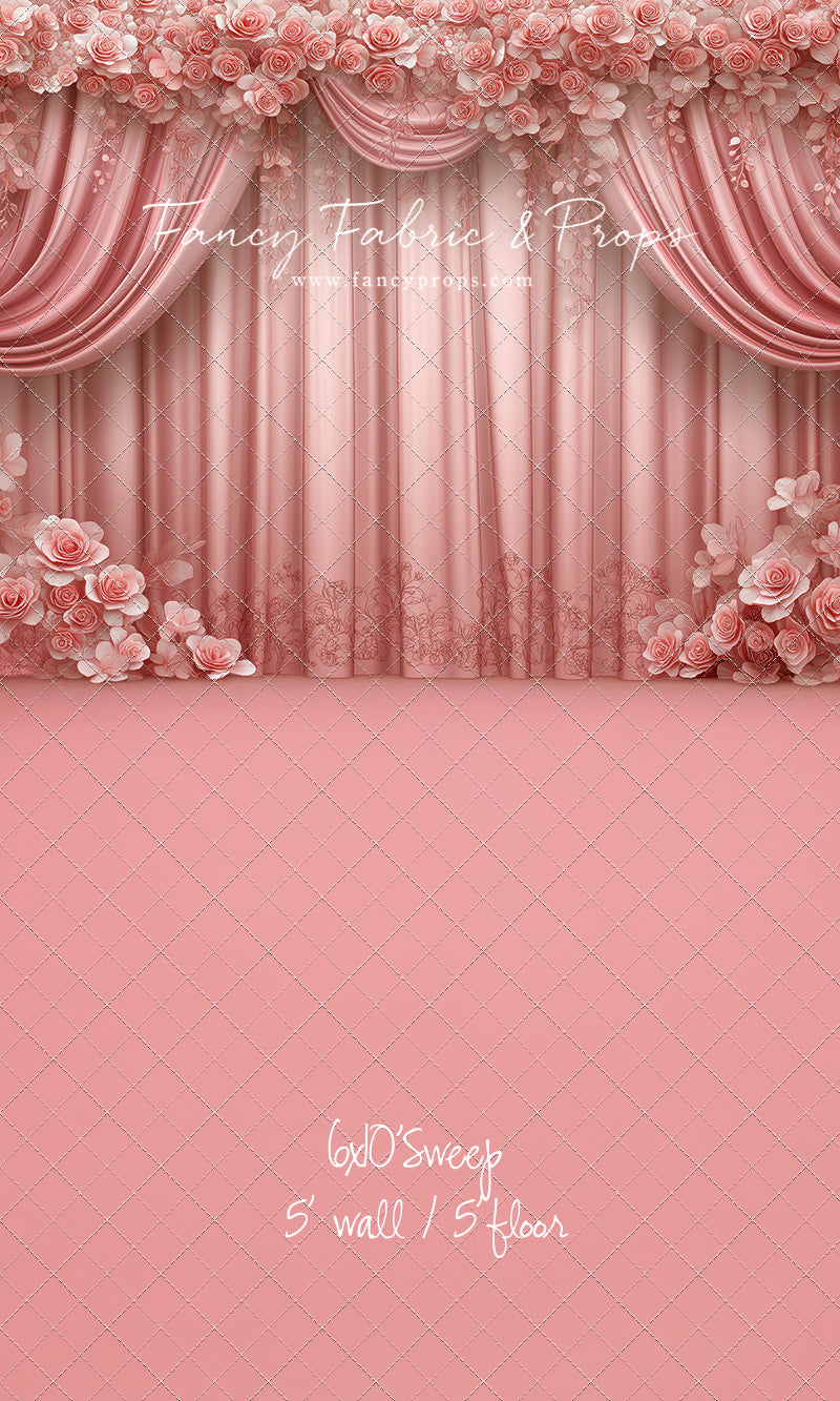 Rosy Vienna Drapes - With Sweep Option
