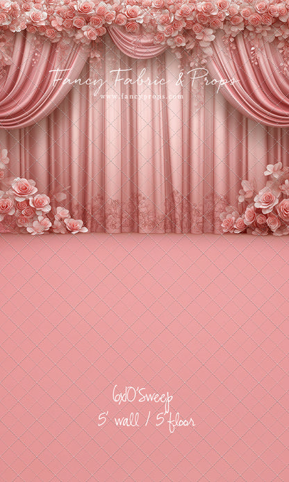 Rosy Vienna Drapes - With Sweep Option