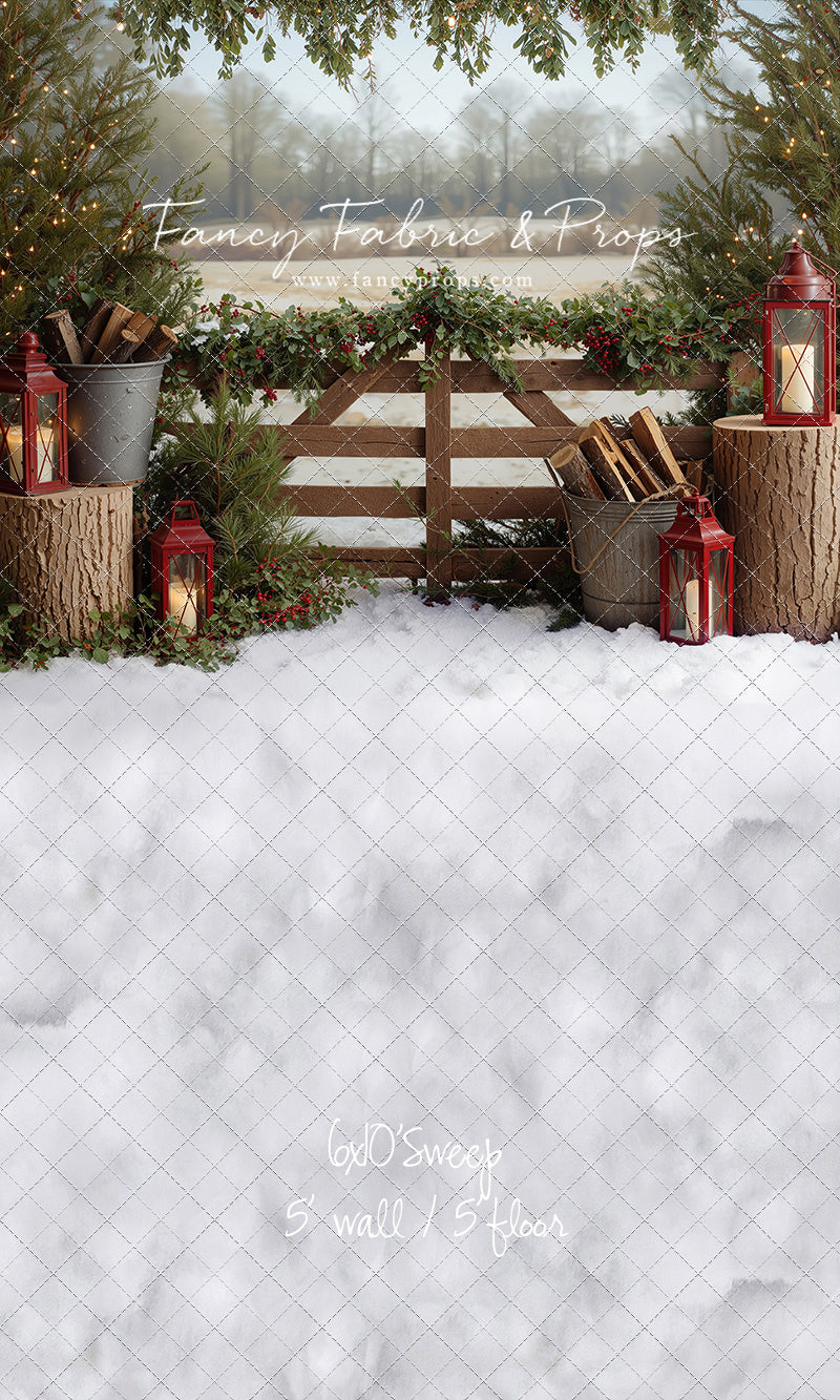 Rustic Christmas Fence - with Sweep Option