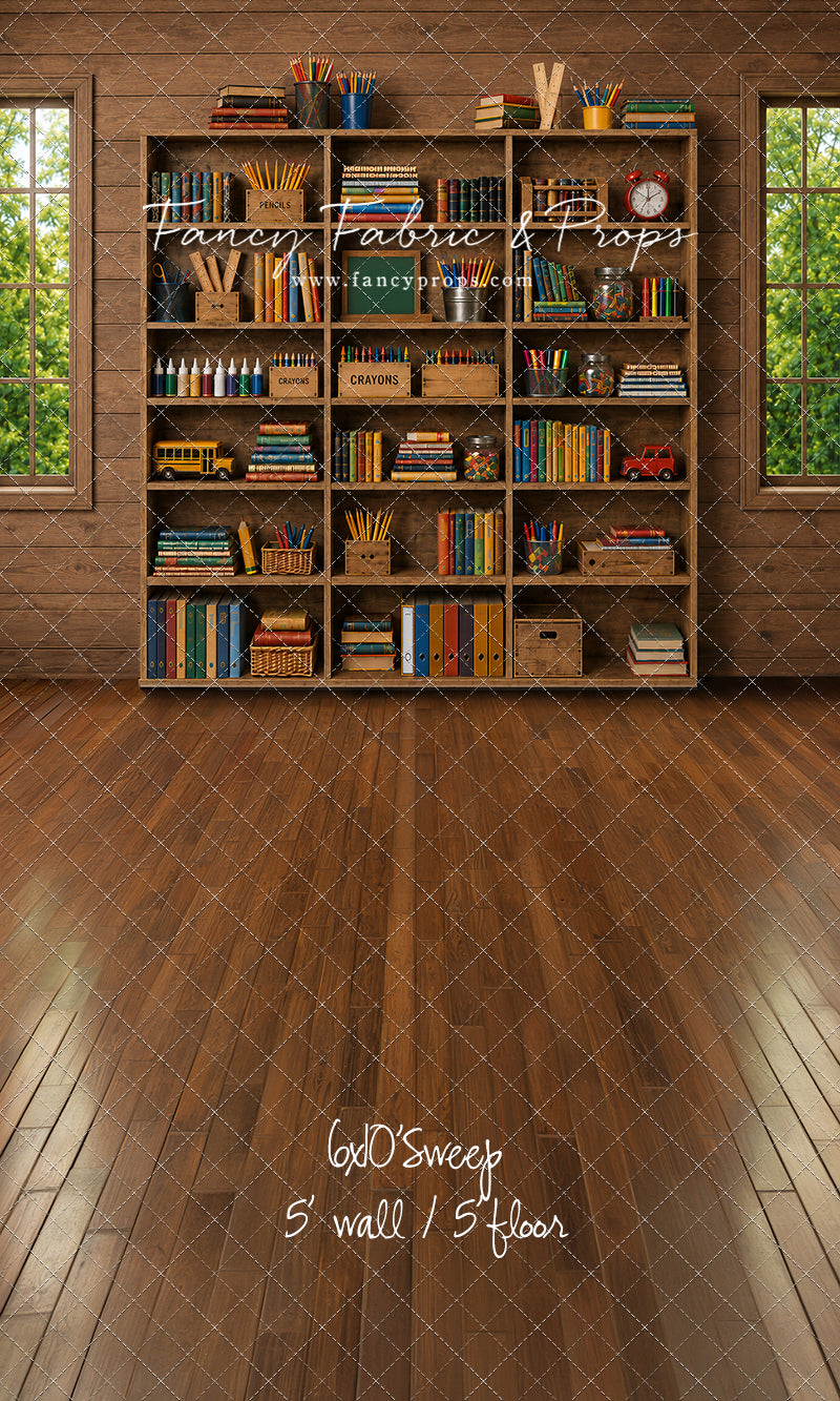 Rustic Schoolhouse Bookshelf - With Sweep Option