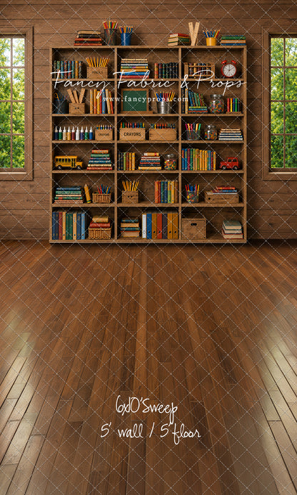Rustic Schoolhouse Bookshelf - With Sweep Option