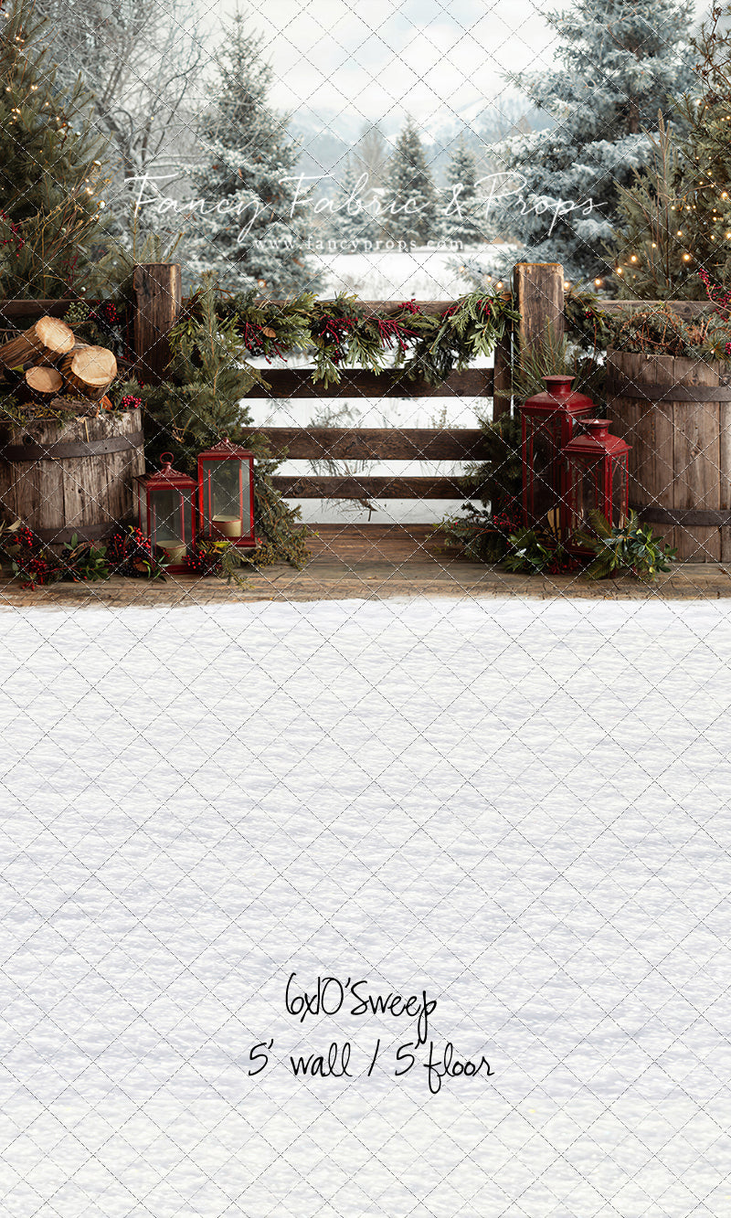 Rustic Wintertime Fence - with Sweep Option
