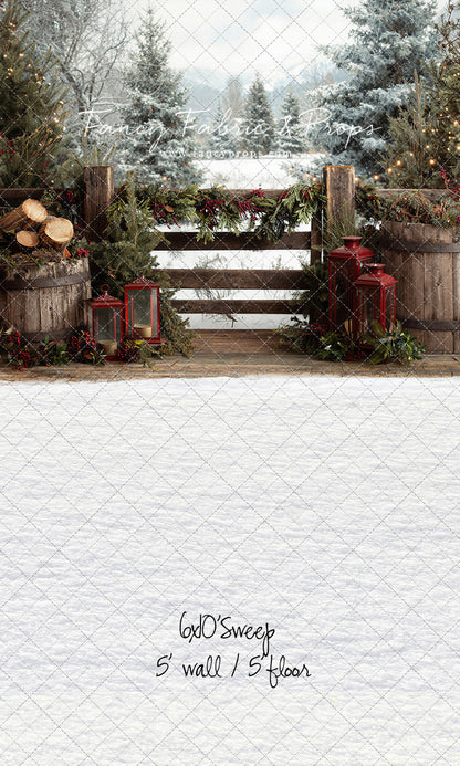 Rustic Wintertime Fence - with Sweep Option