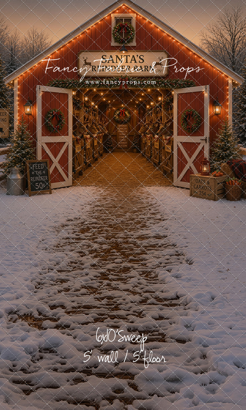 Santa's Nighttime Reindeer Barn - with Sweep Option