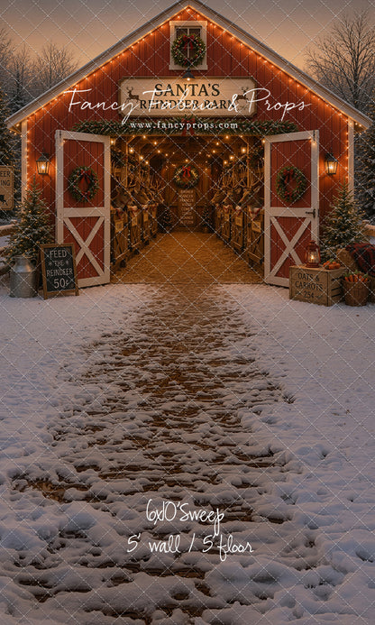 Santa's Nighttime Reindeer Barn - with Sweep Option