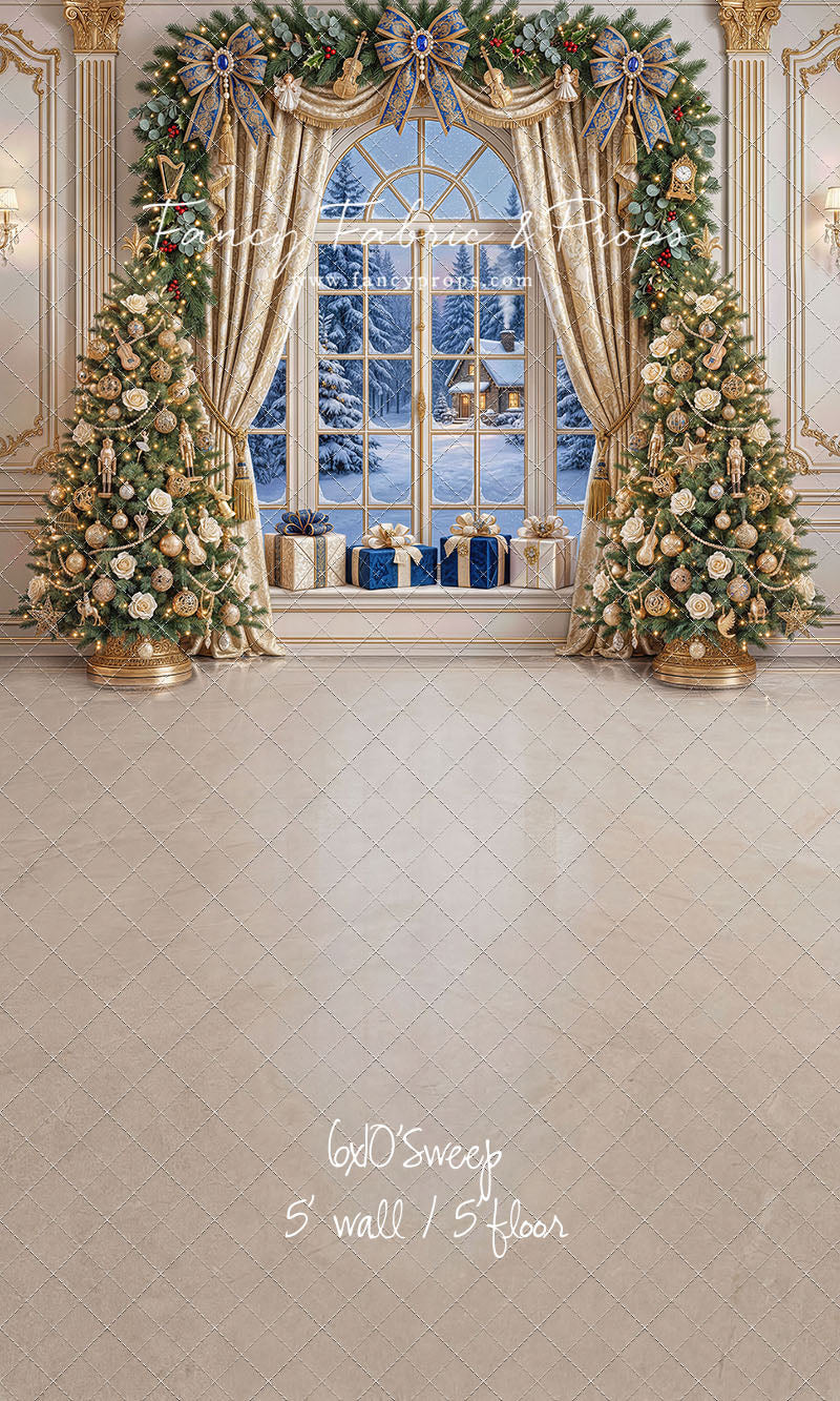 Sapphire & Gold Holiday Window - with Sweep Option
