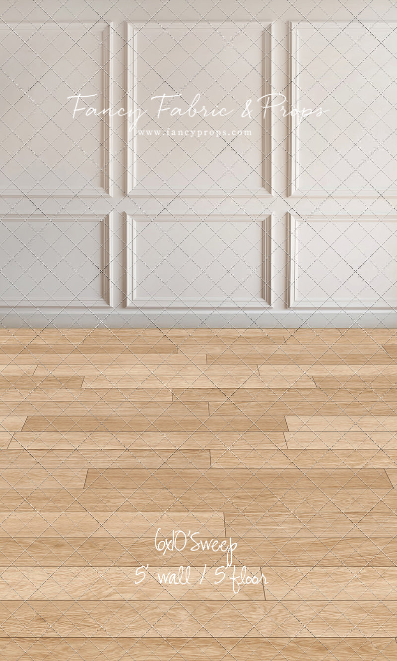 Simple Ivory Panel Wall - With Winter's Grace Floor Sweep Option