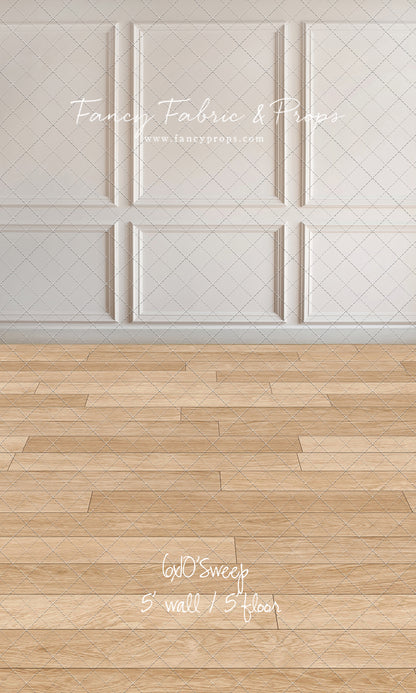 Simple Ivory Panel Wall - With Winter's Grace Floor Sweep Option