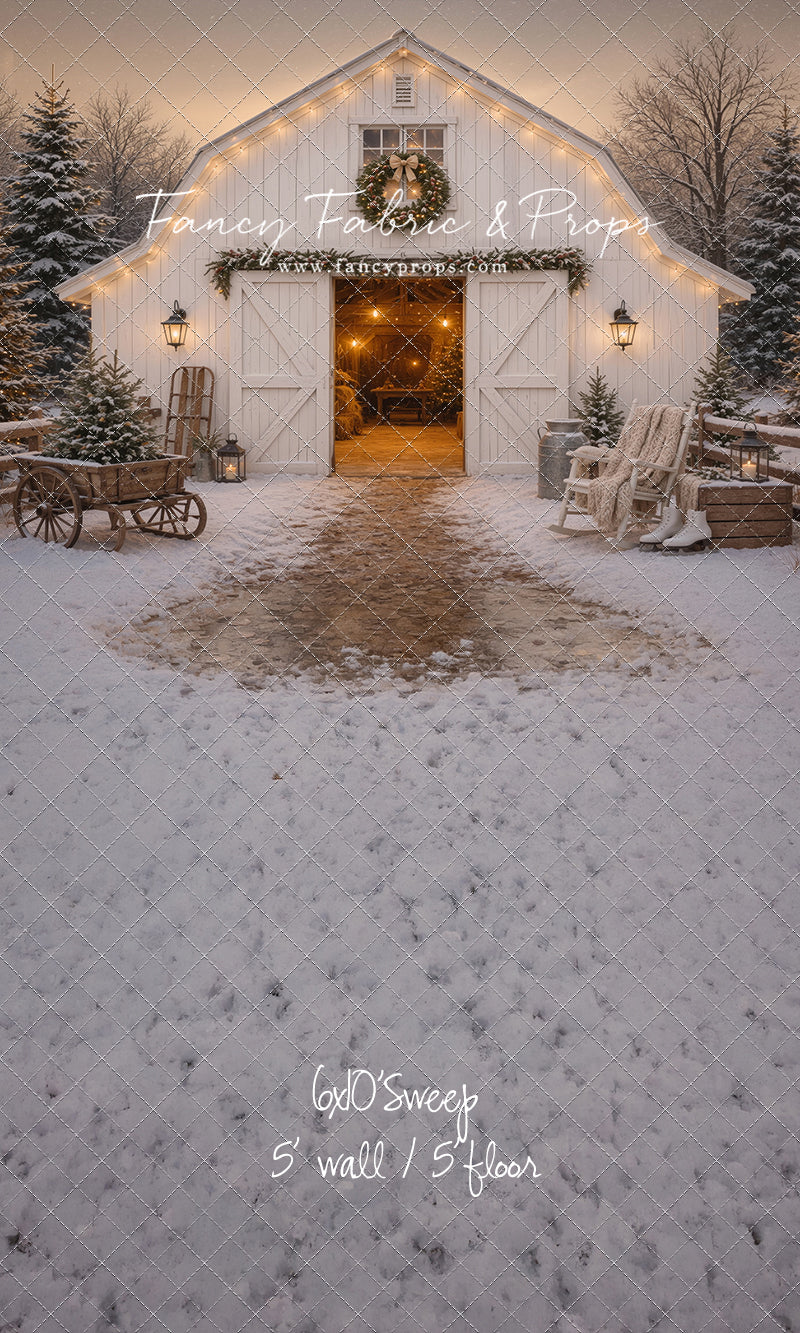Snowfall At Cedar Ridge Barn - with Sweep Option