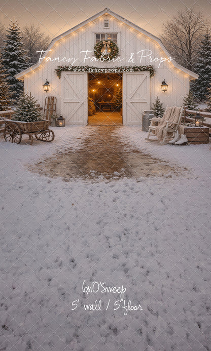 Snowfall At Cedar Ridge Barn - with Sweep Option
