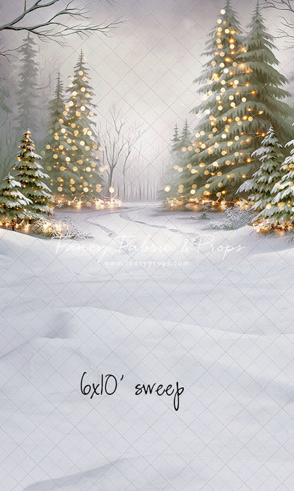 Snowy Trail Of Lights - No Deer - with Sweep Option