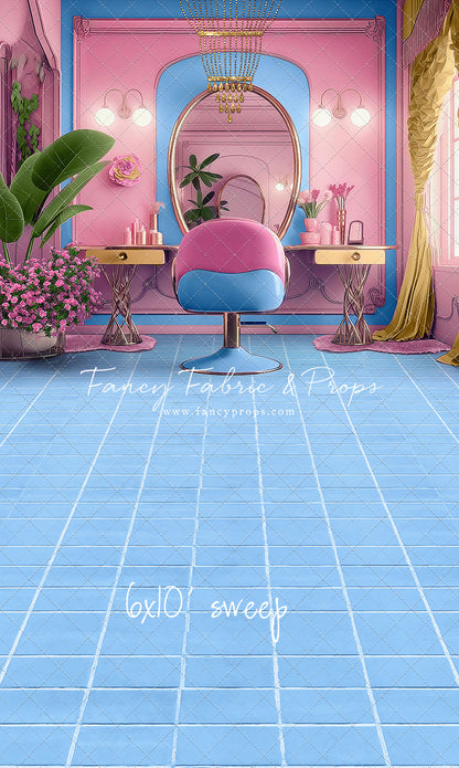 Stacie's Salon - Blue - With Sweep Option