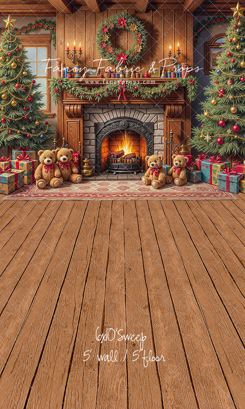 Teddy's Fireside Christmas - with Sweep Option