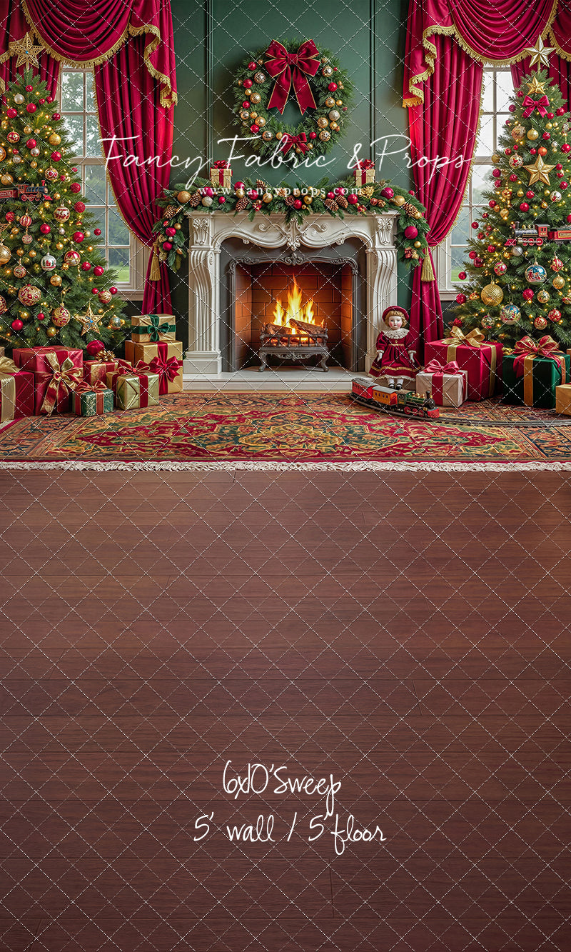 Vintage Christmas Hearth - with Sweep Option
