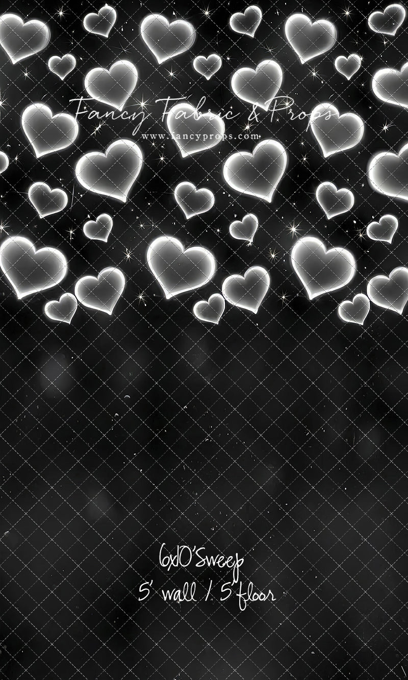 White Puffy Hearts - With Sweep Option