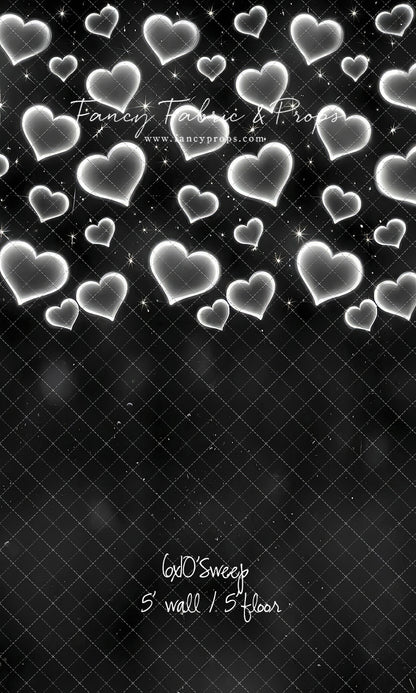 White Puffy Hearts - With Sweep Option