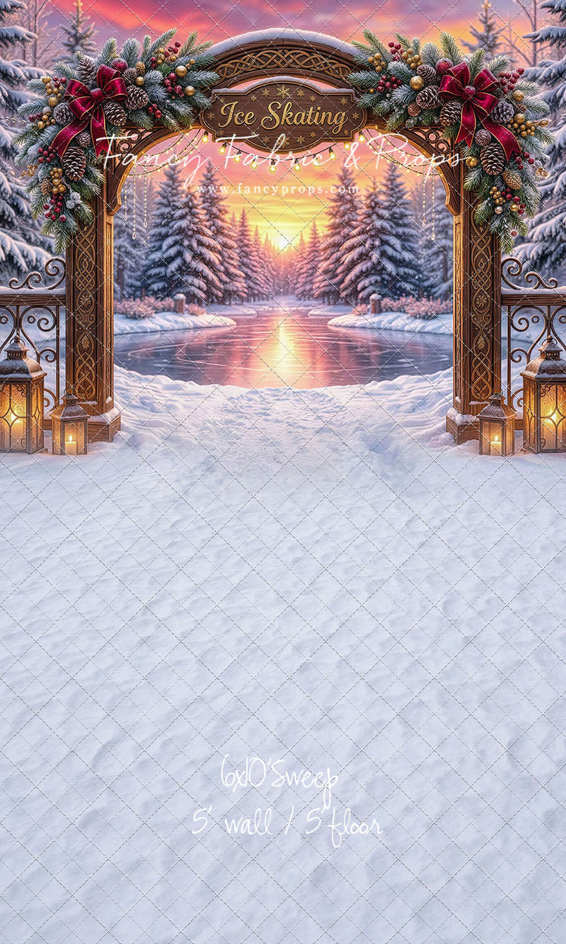Winter Sunset Skating - With Sweep Option