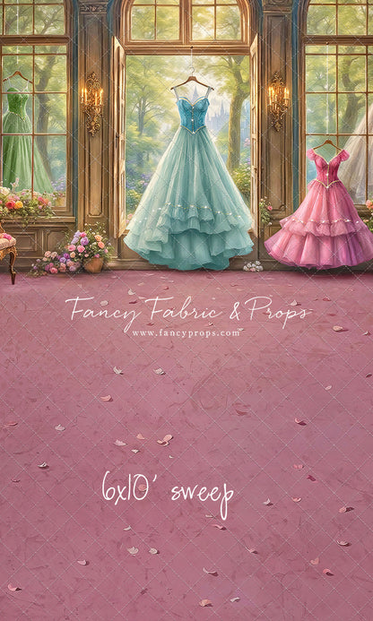 Dress of Royal Wishes- Pink Floor - With Sweep Option