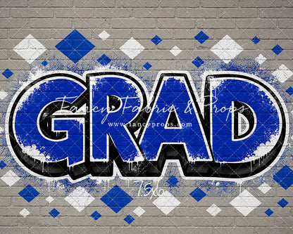 Blue & White Grad - With Sweep Option