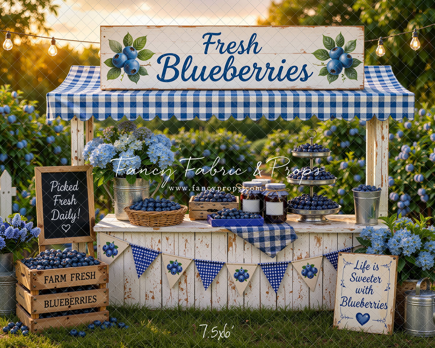 Blueberry Patch Market - With Sweep Option