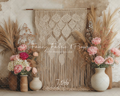 Boho Rose Tapestry - With Sweep Option