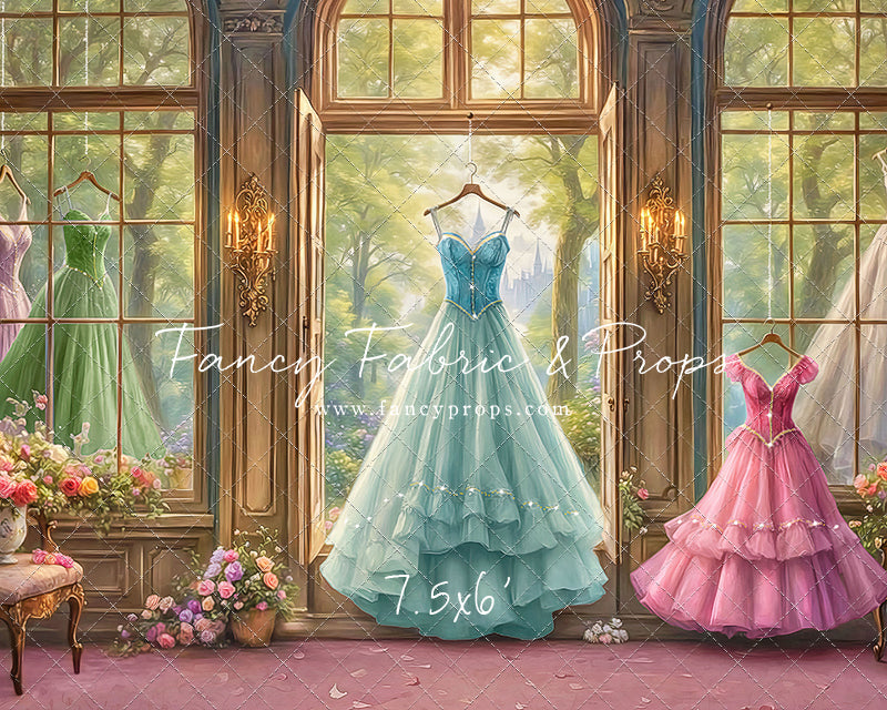 Dress of Royal Wishes- Pink Floor - With Sweep Option