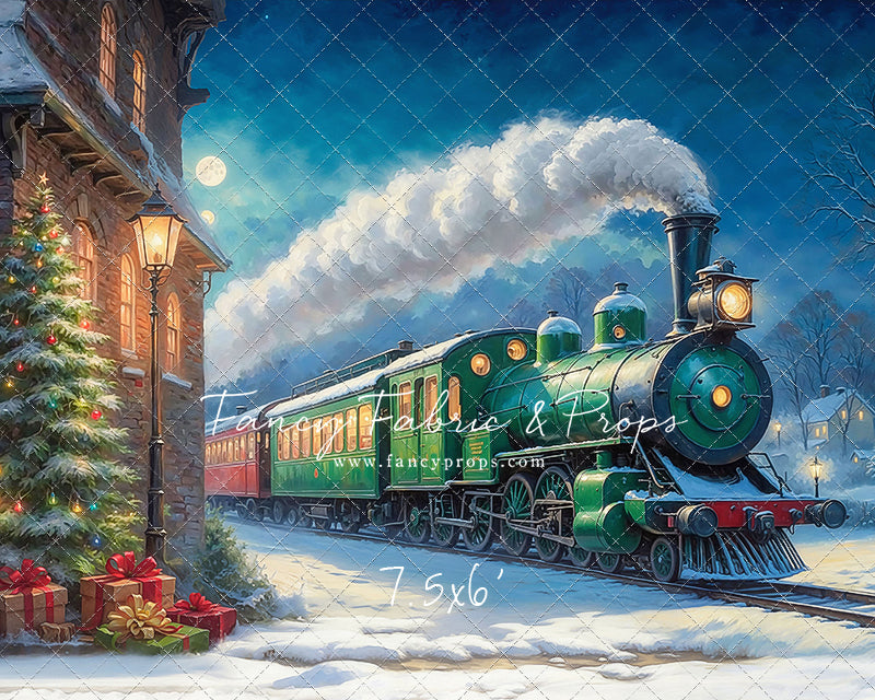 Festive Locomotive - Train on Right Option - With Sweep Option