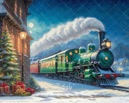 Festive Locomotive - Train on Right Option - With Sweep Option