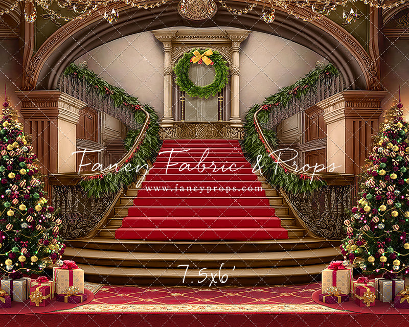 Grand Holiday Staircase - Red Carpet - with Sweep Option