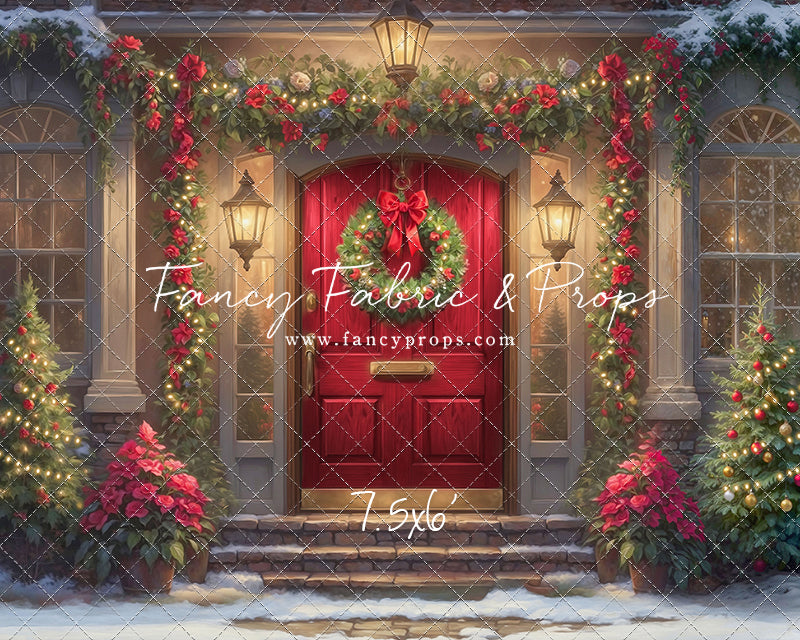 Merry Holiday Entry - Red Door - With Sweep Option