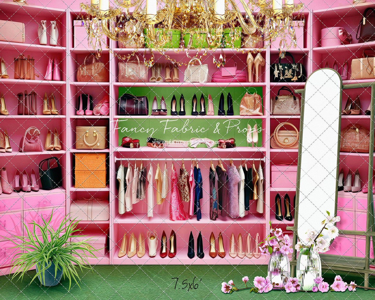 Nikki's Closet - Green Carpet - With Sweep Option