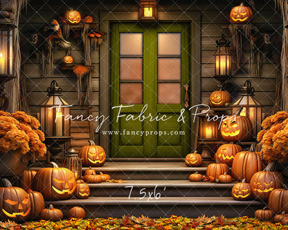 Pumpkin Porch - Green Door - With Sweep Option