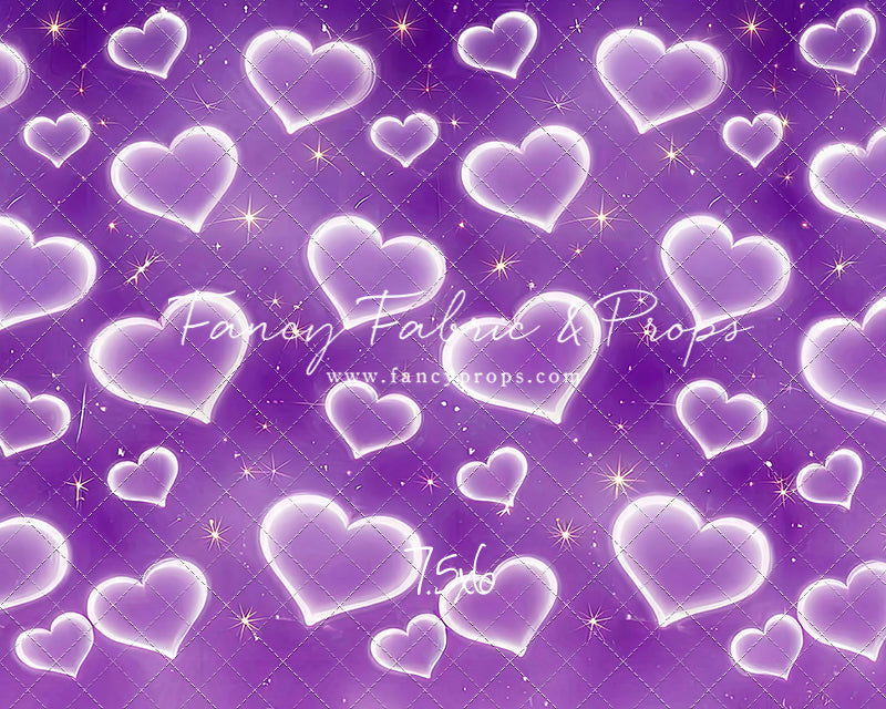 Purple Puffy Hearts - With Sweep Option