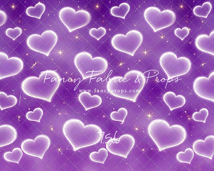 Purple Puffy Hearts - With Sweep Option