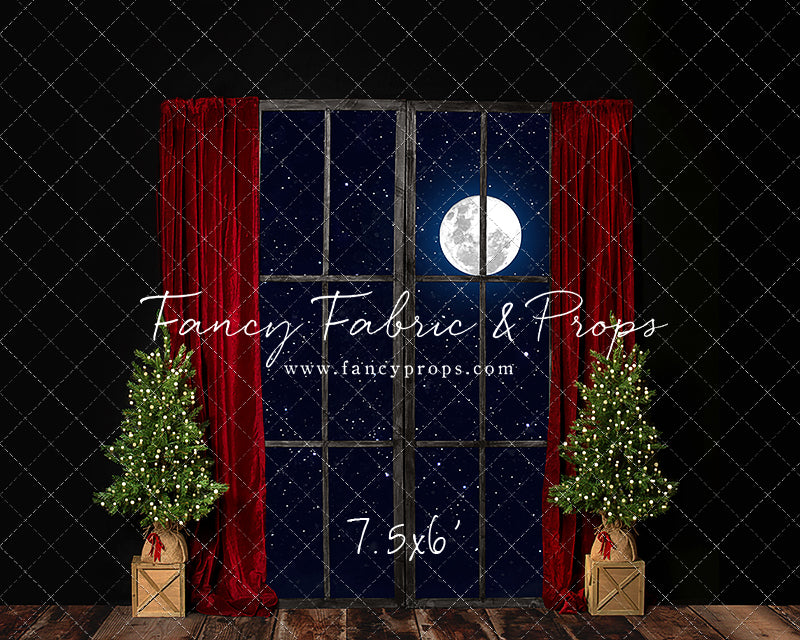 Red Elegant Fireplace Window