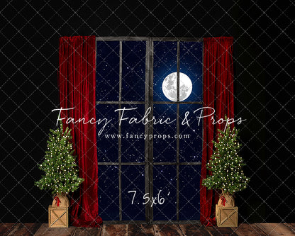 Red Elegant Fireplace Window