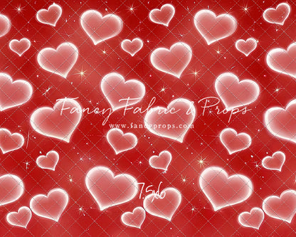 Red Puffy Hearts - With Sweep Option